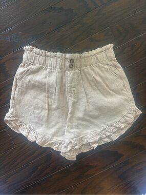 Ruffle-Hem High Waist Shorts